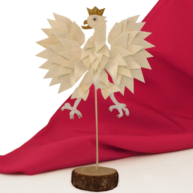 Orzeł Biały zestaw edukacyjny płatki z drewna Hand Made